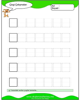 okul öncesi çizgi çalışma sayfaları